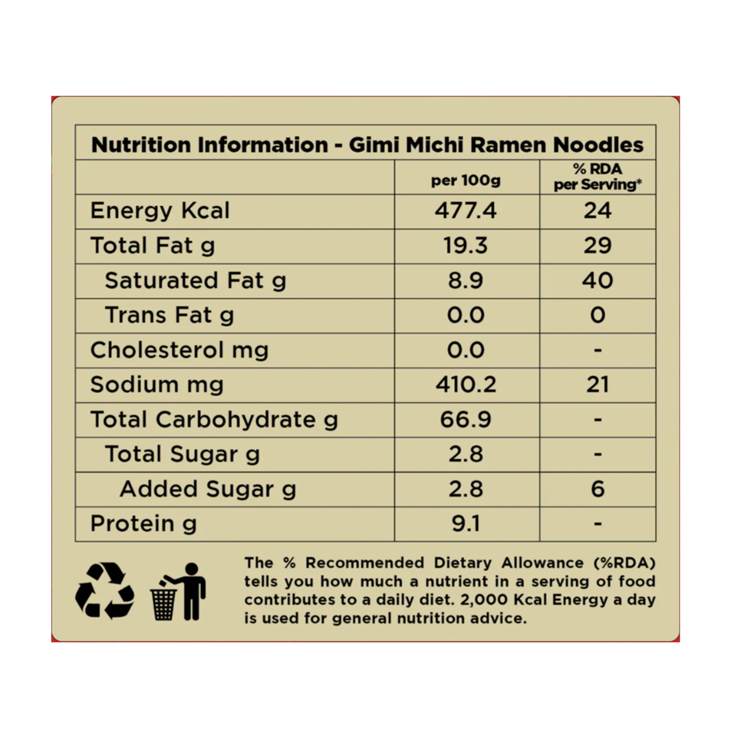 Gimi Michi Korean Kimchi & Fire Twin Duo Box - 2 Kimchi + 2 Spiiicy Korean Ramen - 4 x 100 grams