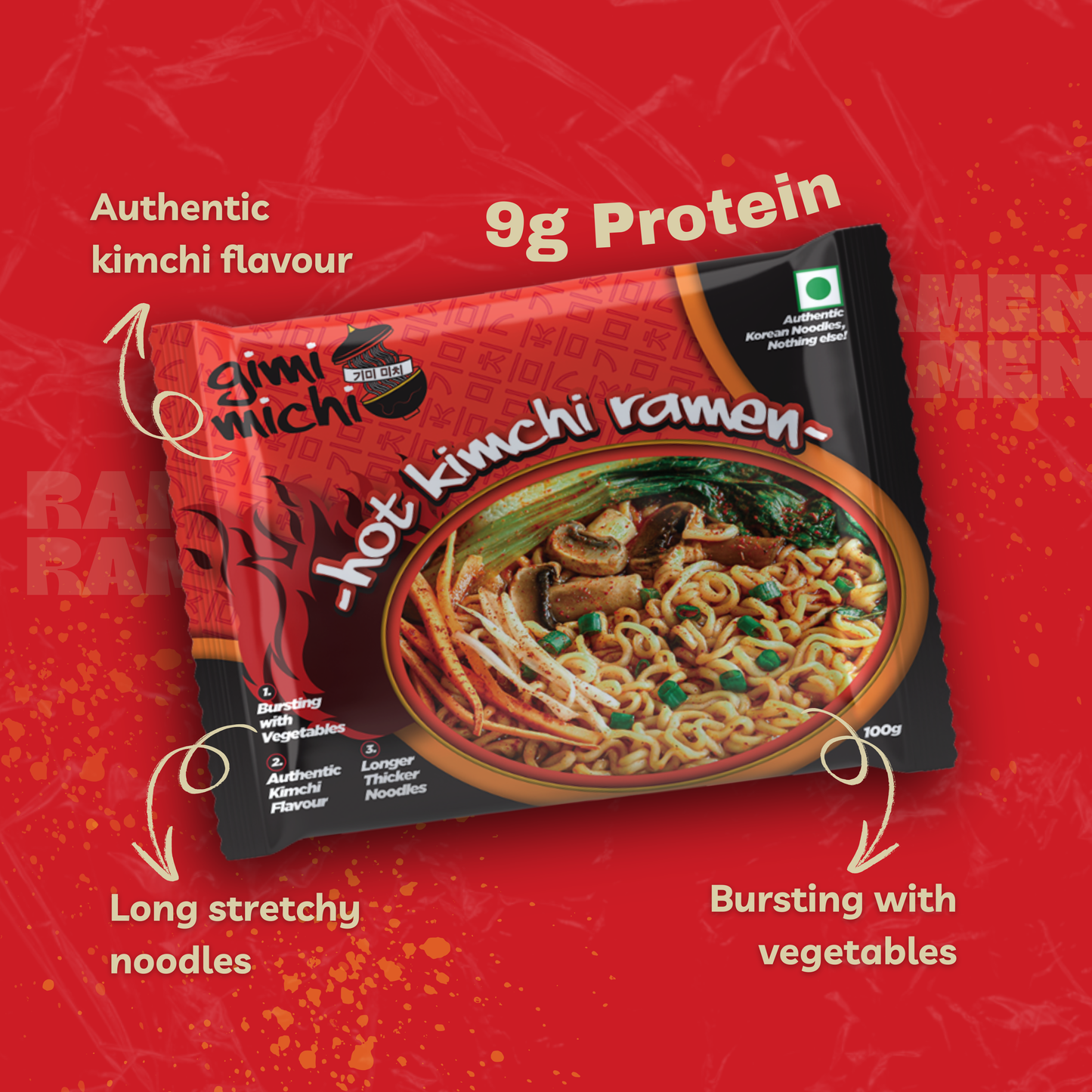 Gimi Michi Chingu Box 소감 - Pack of 4 - Hot Kimchi Ramen + Free Shipping