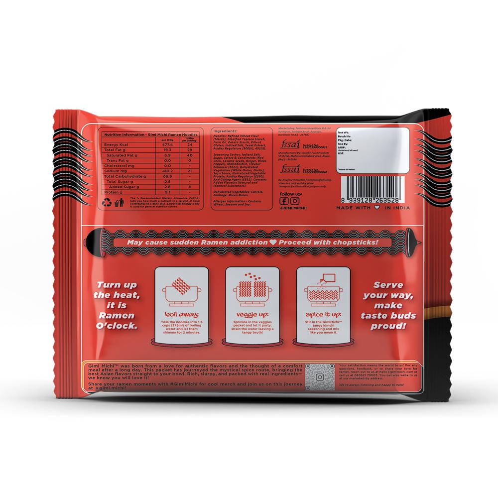 Gimi Michi Chingu Box 소감 - Pack of 4 - Hot Kimchi Ramen + Free Shipping