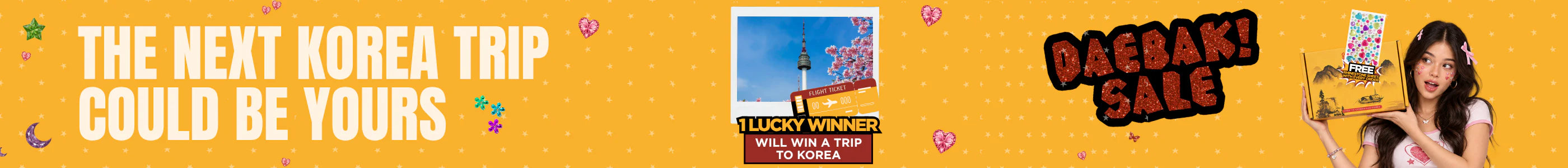 The next Korea trip could be yours. 1 lucky winner will win a trip to Korea.