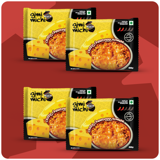 Gimi Michi Crazy Cheesyyy Ramen - Pack of 4 x 100 grams