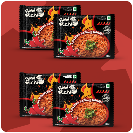 Gimi Michi Haekyo Box 핵요 - Pack of 4 - Korean Spiiicy Ramen