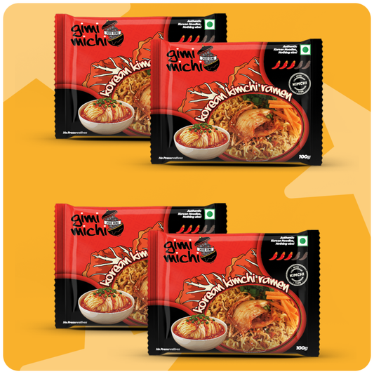 Gimi Michi Chingu Box 소감 - Pack of 4 - Hot Kimchi Ramen