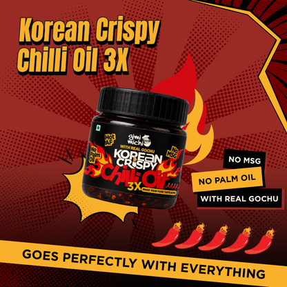 Korean Crispy Chilli Oil 3X — no MSG, no palm oil, made with real gochu