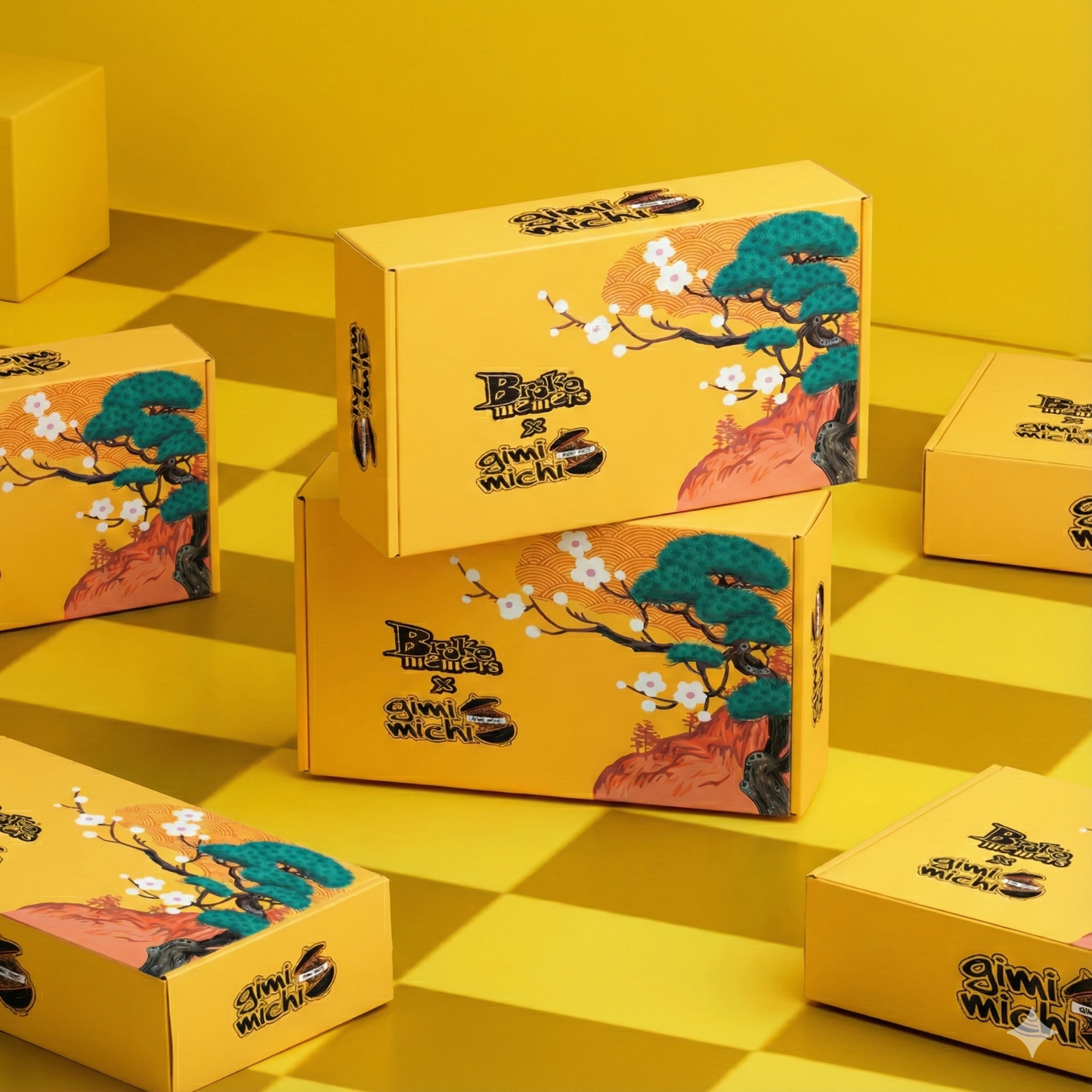 Gimi Michi X BM Korean Experience Box - 1 ramen bowl, 1 chopsticks, 10 washable stickers, 4 packs of ramen