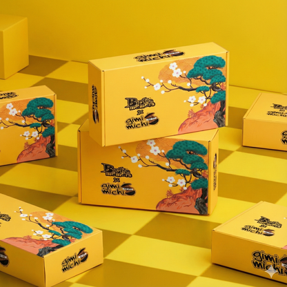 Gimi Michi X BM Korean Experience Box - 1 ramen bowl, 1 chopsticks, 10 washable stickers, 4 packs of ramen