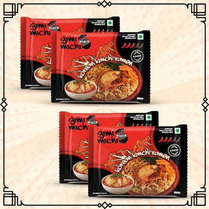 Gimi Michi Chingu Box 소감 - Pack of 4 - Hot Kimchi Ramen