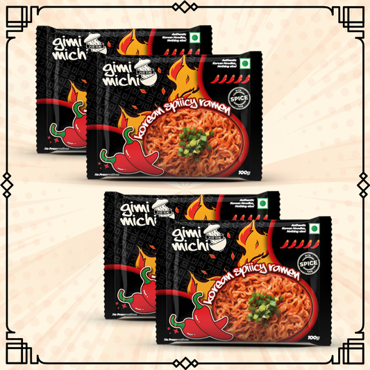 Gimi Michi Haekyo Box 핵요 - Pack of 4 - Korean Spiiicy Ramen