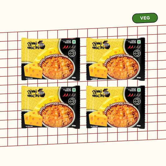 Gimi Michi Chingu Box Crazy Cheesyyy Ramen - Pack of 4 x 100 grams
