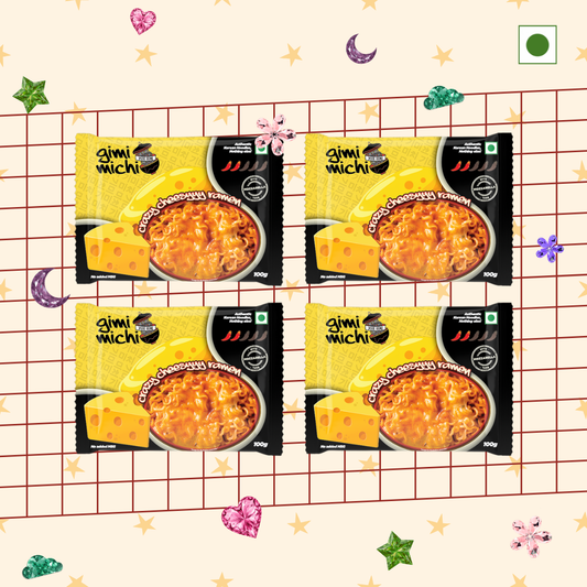 Gimi Michi Chingu Box Crazy Cheesyyy Ramen - Pack of 4 x 100 grams