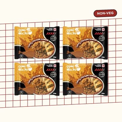 Gimi Michi Chingu Box Curry Chicken Ramen - Pack of 4 x 100 grams