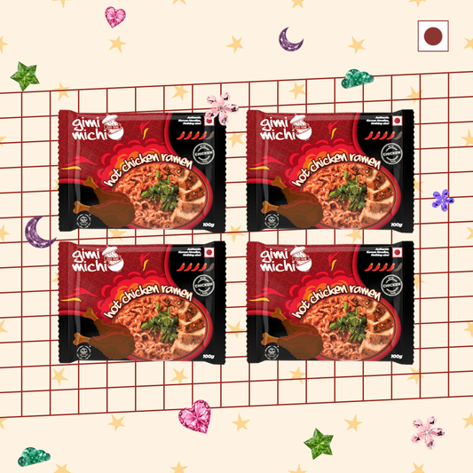 Gimi Michi Chingu Box Hot Chicken Ramen - Pack of 4 x 100 grams