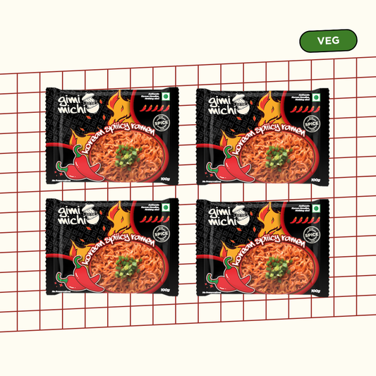 Gimi Michi Chingu Box 핵요 - Pack of 4 - Korean Spiiicy Ramen