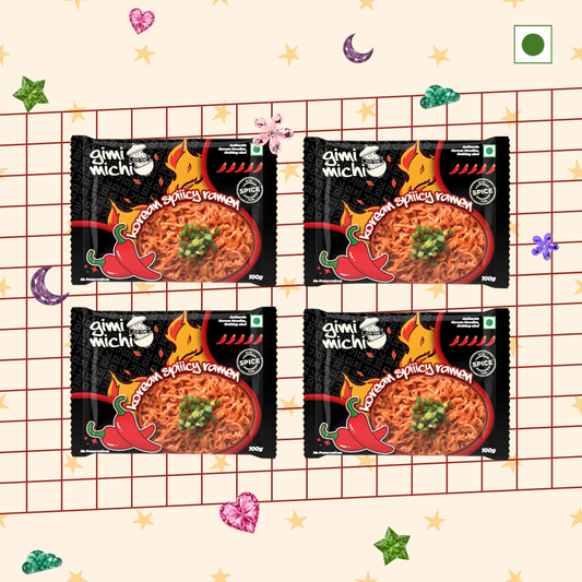 Gimi Michi Chingu Box 핵요 - Pack of 4 - Korean Spiiicy Ramen