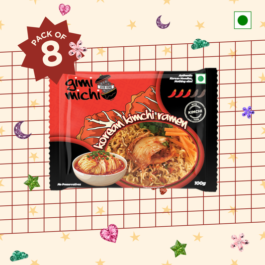 Gimi Michi Daebak Box 대박 – Pack of 8 - Hot Kimchi Ramen + Free Shipping