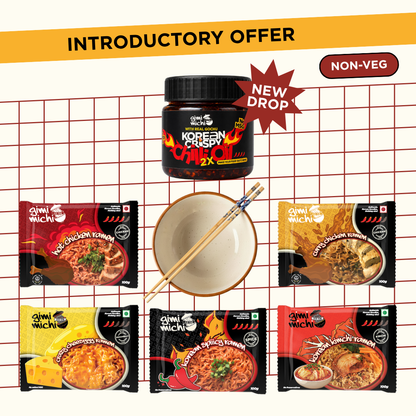 Gochu Box - Five Pack Ramen + Korean Crispy Chilli Oil