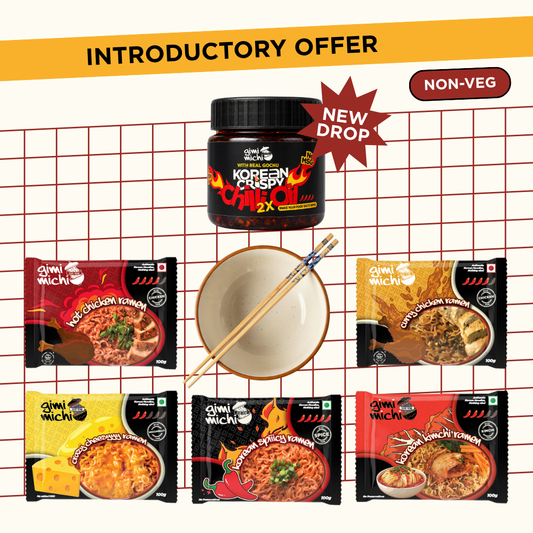 Gochu Box - Five Pack Ramen + Korean Crispy Chilli Oil 2X