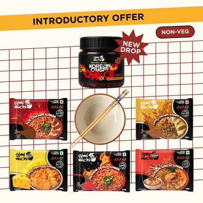 Gochu Box - Five Pack Ramen + Korean Crispy Chilli Oil