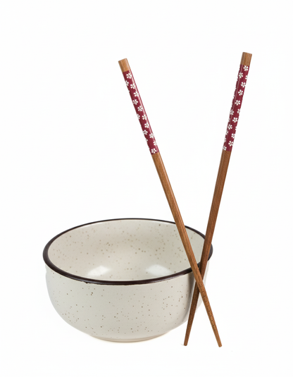 Gimi Michi - 1 Korean Ceramic Bowl + 1 pair Chopsticks