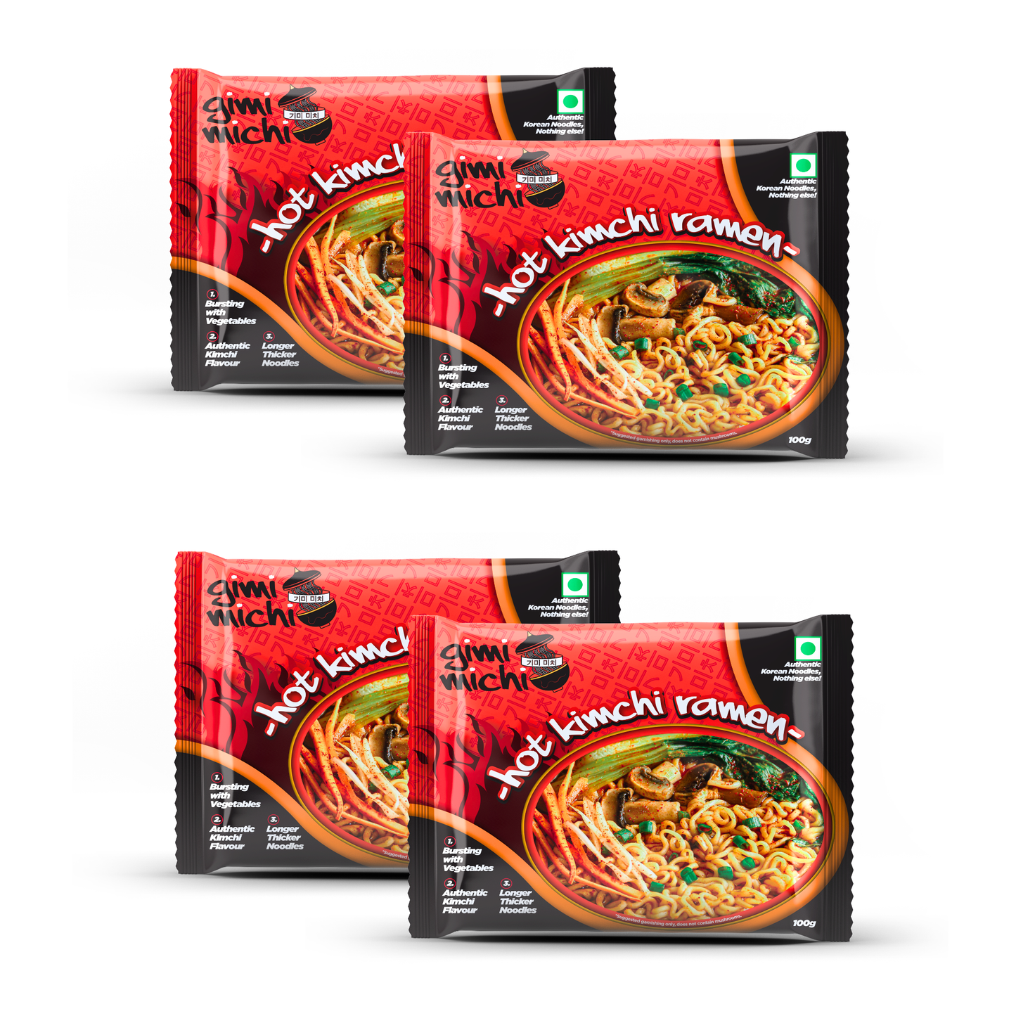 Gimi Michi Chingu Box 소감 - Pack of 4 - Hot Kimchi Ramen
