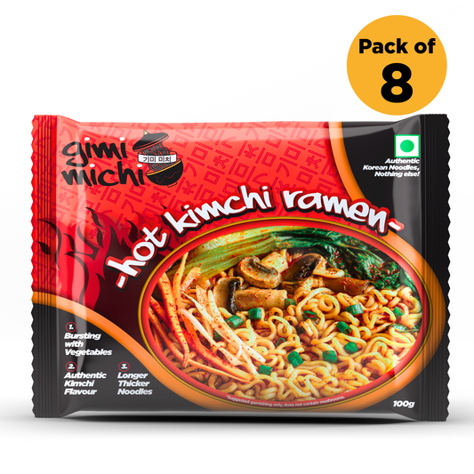 Gimi Michi Daebak Box 대박 – Pack of 8 - Hot Kimchi Ramen + Free Shipping