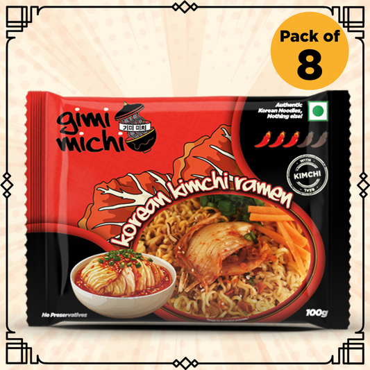 Gimi Michi Daebak Box 대박 – Pack of 8 - Hot Kimchi Ramen + Free Shipping