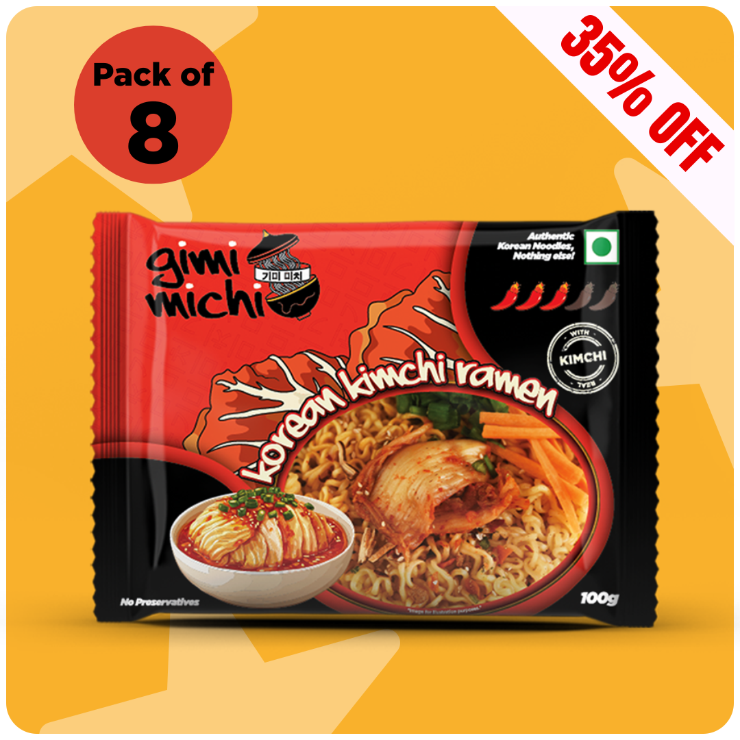 Gimi Michi Daebak Box 대박 – Pack of 8 - Hot Kimchi Ramen + Free Shipping