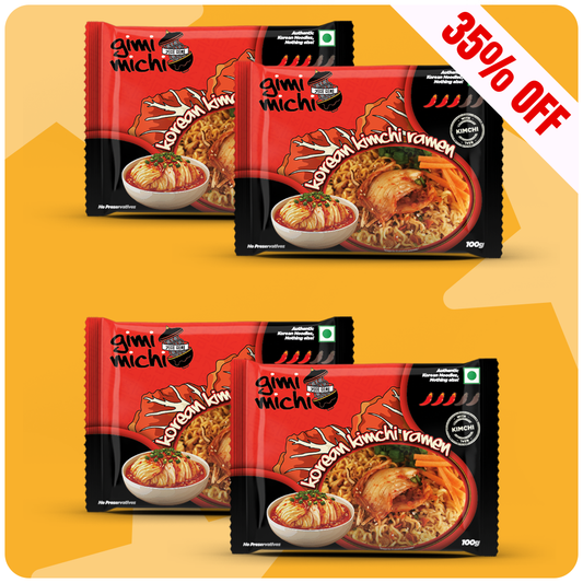 Gimi Michi Chingu Box 소감 - Pack of 4 - Hot Kimchi Ramen