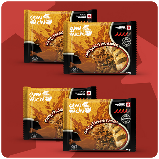 Gimi Michi Curry Chicken Ramen - Pack of 4 x 100 grams
