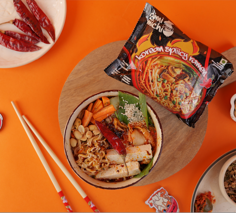 Gimi Michi - 1 Korean Ceramic Bowl + 1 pair Chopsticks