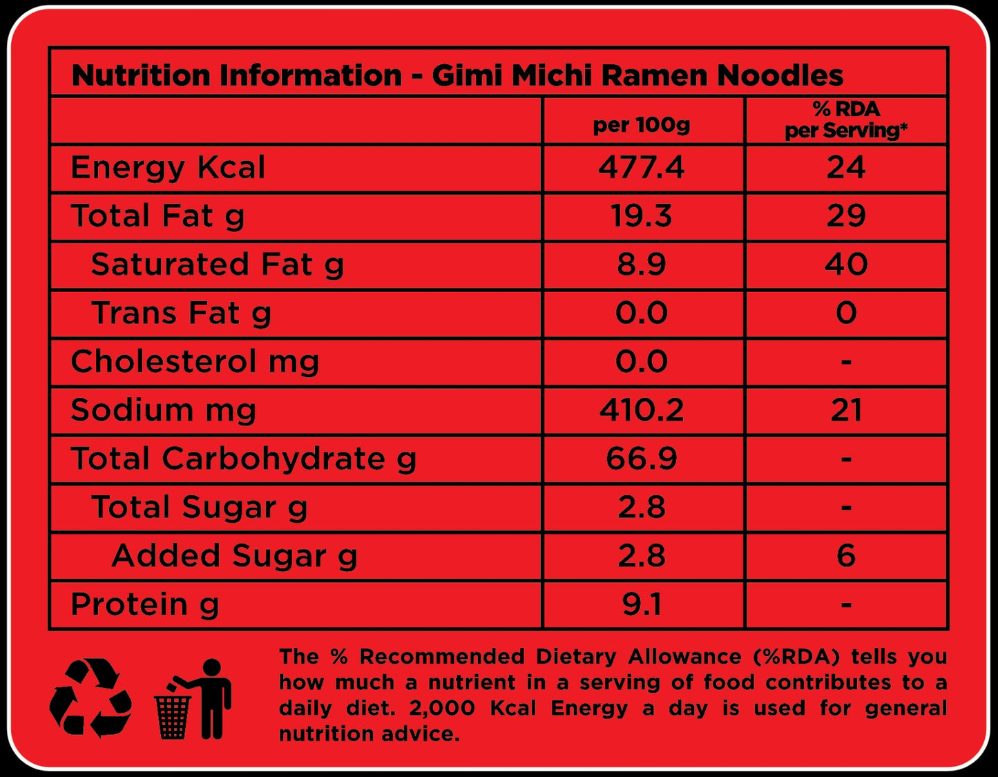 Gimi Michi Veggie Trio Box - 2 Korean Kimchi + 2 Korean Spicy + 2 Crazy Cheesy - 6 x 100 grams