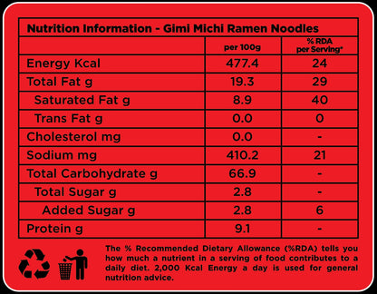 Gimi Michi Veggie Trio Box - 2 Korean Kimchi + 2 Korean Spicy + 2 Crazy Cheesy - 6 x 100 grams