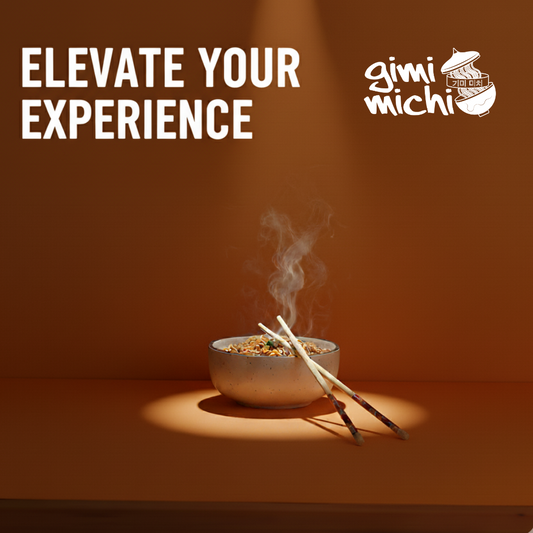 Gimi Michi - 1 Korean Ceramic Bowl + 1 pair Chopsticks