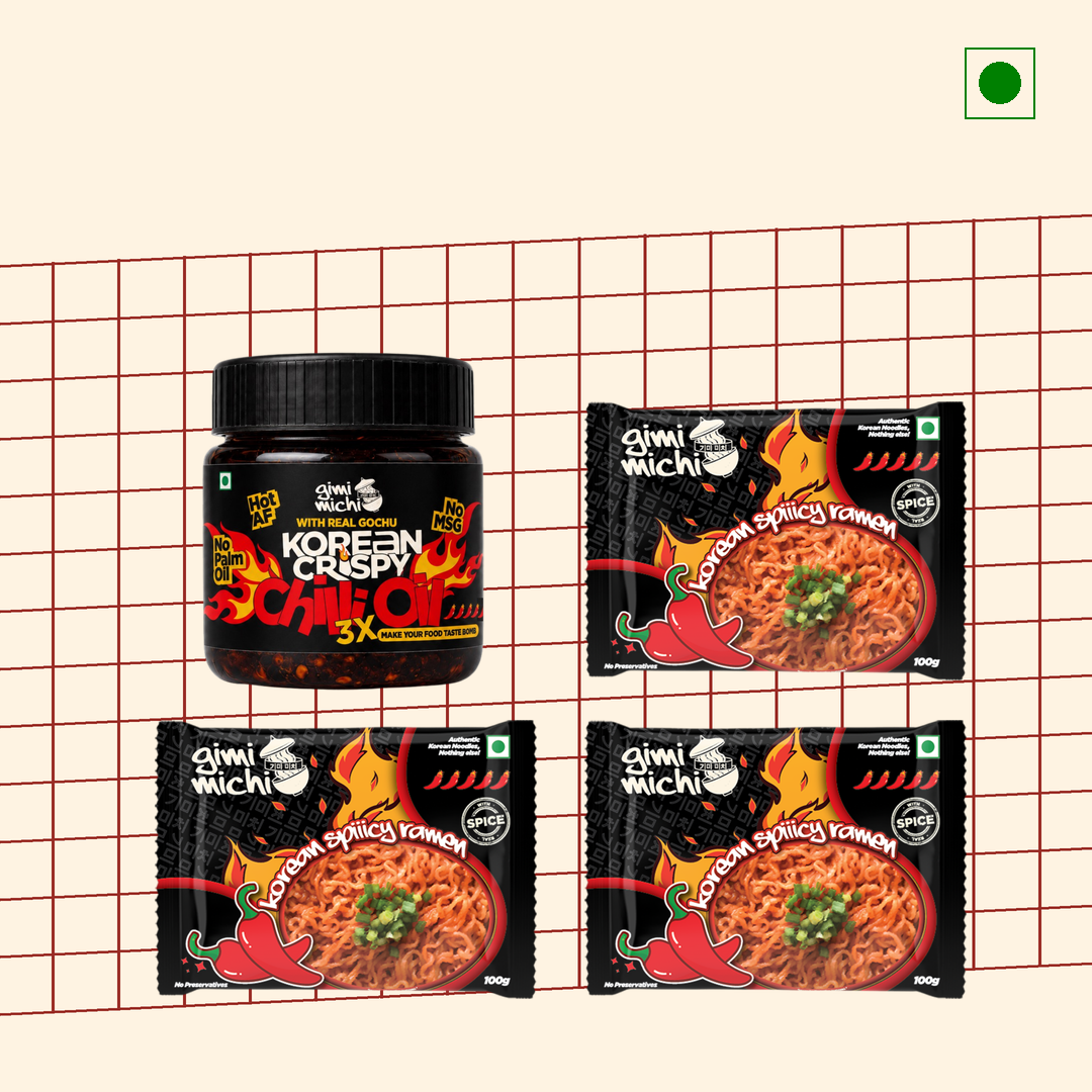Veg Fire Kit: 3 Spicy Ramen + Chilli Oil 3x - Default Title