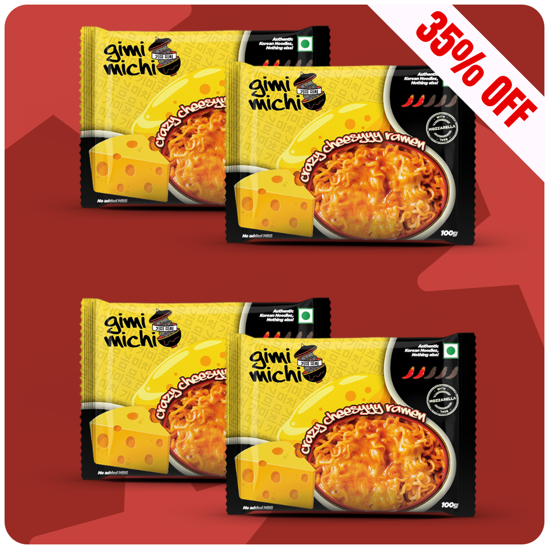 Gimi Michi Crazy Cheesyyy Ramen - Pack of 4 x 100 grams