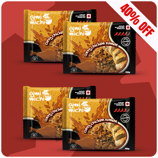 Gimi Michi Chingu Box Curry Chicken Ramen - Pack of 4 x 100 grams