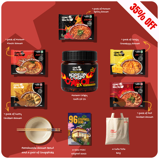 Gochu Box - Five Pack Ramen + Korean Crispy Chilli Oil 2X