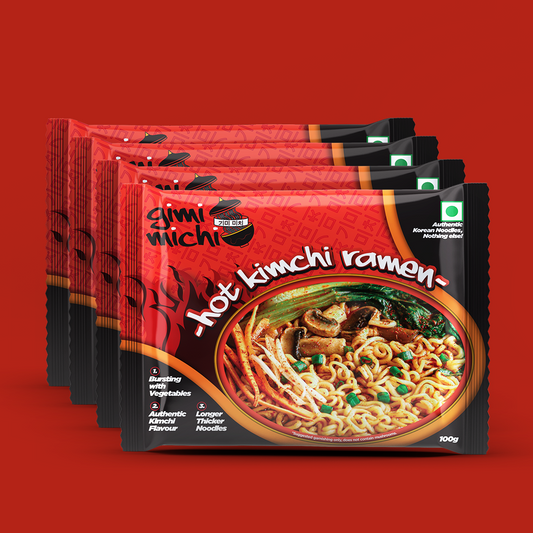 Gimi Michi Chingu Box 소감 - Pack of 4 - Hot Kimchi Ramen + Free Shipping