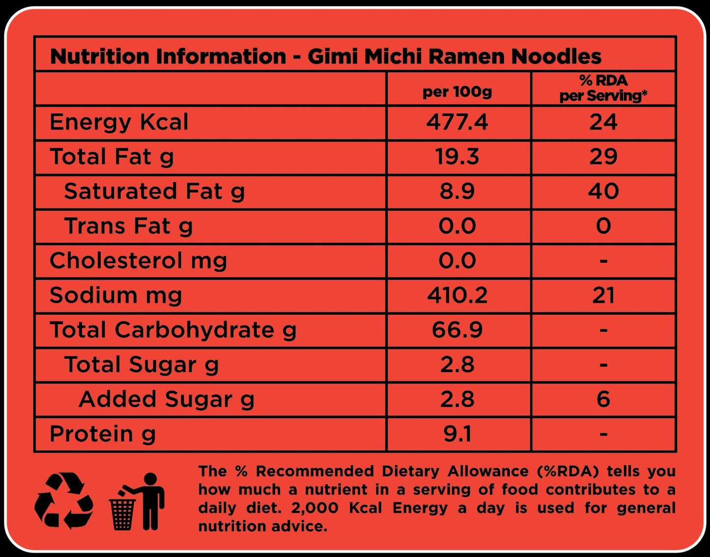 Gimi Michi Veggie Trio Box - 2 Korean Kimchi + 2 Korean Spicy + 2 Crazy Cheesy - 6 x 100 grams