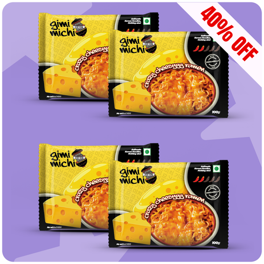 Gimi Michi Crazy Cheesyyy Ramen - Pack of 4 x 100 grams