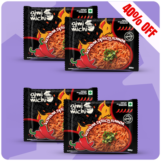 Gimi Michi Haekyo Box 핵요 - Pack of 4 - Korean Spiiicy Ramen