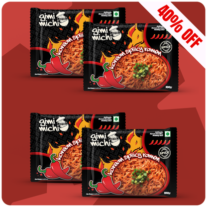 Gimi Michi Chingu Box 핵요 - Pack of 4 - Korean Spiiicy Ramen