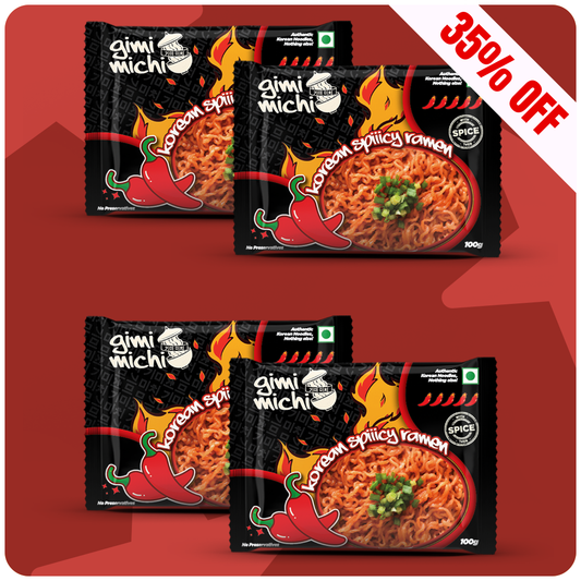 Gimi Michi Haekyo Box 핵요 - Pack of 4 - Korean Spiiicy Ramen