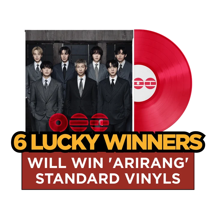 Six lucky winners will win an ARIRANG standard vinyl